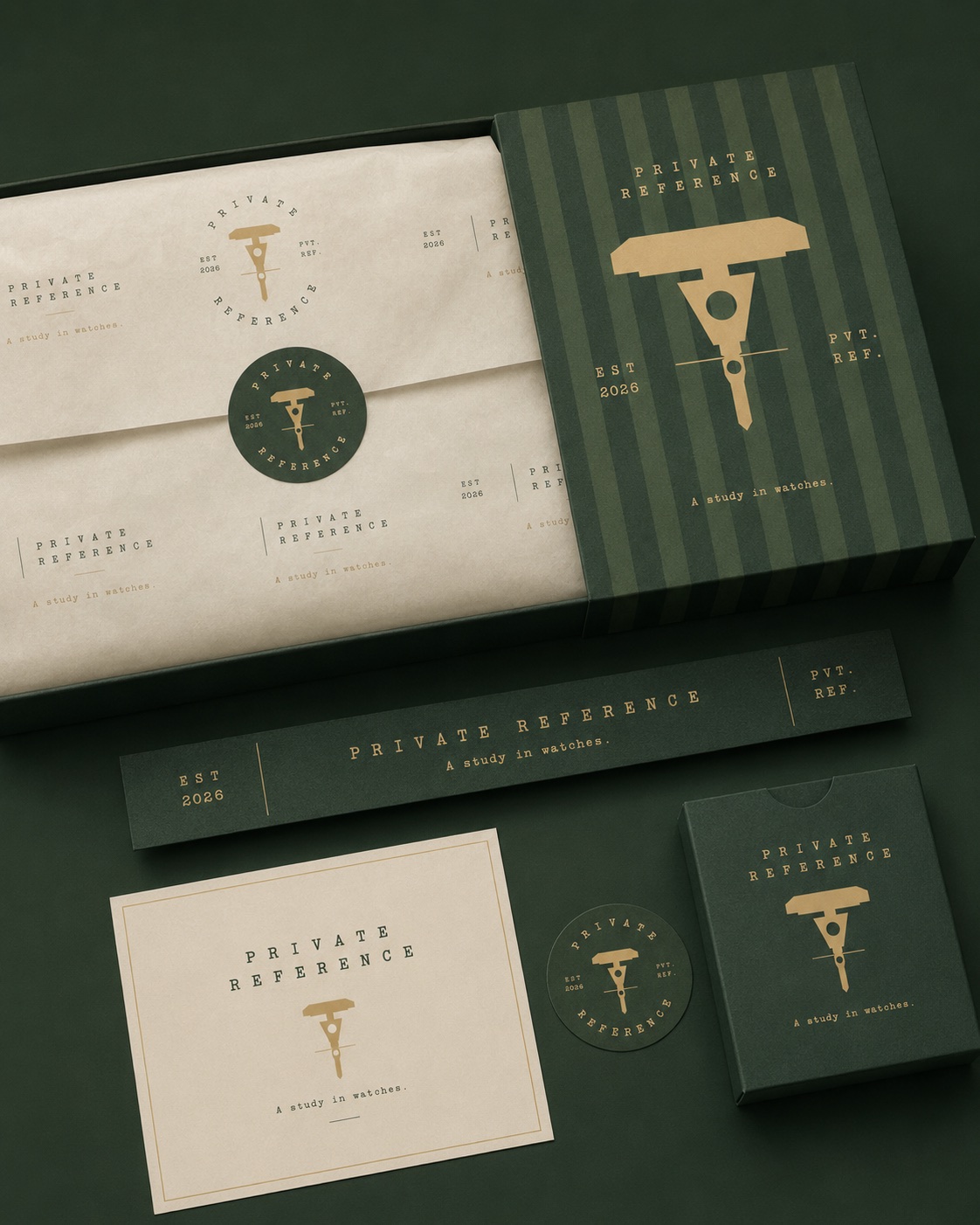 Private Reference logo lockup variations and packaging
