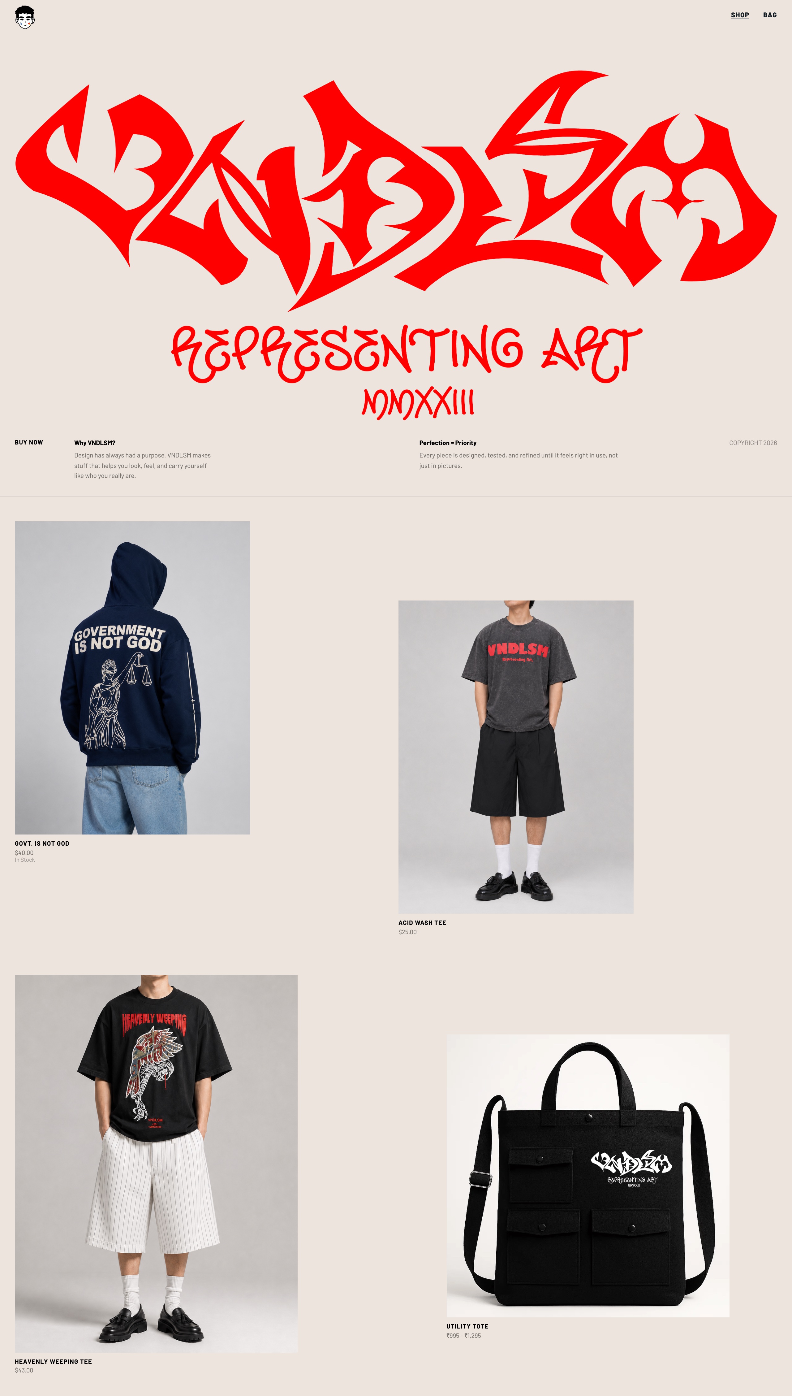 VNDLSM shop grid